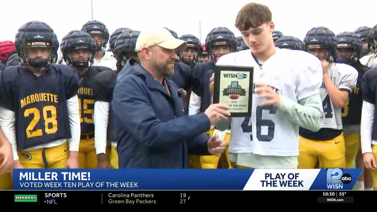Marquette High School gets Play of the Week plaque for 'Miller Time' — Caledonia Schools news